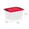 IRIS® 20.5qt. Clear Holiday Storage Boxes with Red Buckle Lids, 4ct.
